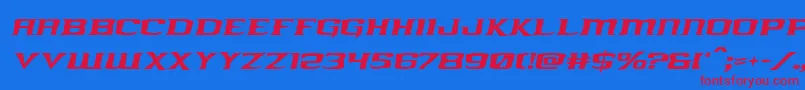 kreaturekombatital Font – Red Fonts on Blue Background