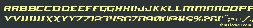 kreaturekombatital Font – Yellow Fonts on Black Background