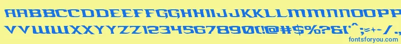 kreaturekombatleft Font – Blue Fonts on Yellow Background