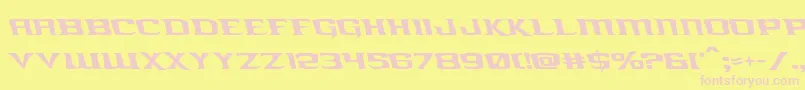 kreaturekombatleft-Schriftart – Rosa Schriften auf gelbem Hintergrund