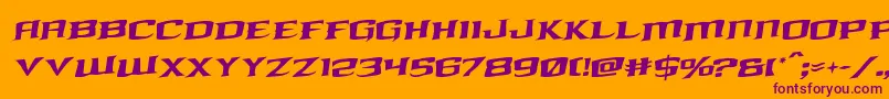 kreaturekombatrotal-fontti – violetit fontit oranssilla taustalla