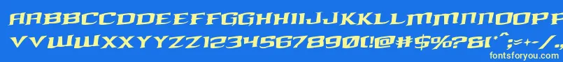 kreaturekombatrotal Font – Yellow Fonts on Blue Background