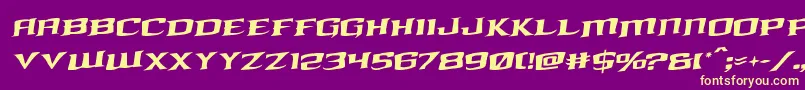 kreaturekombatrotal Font – Yellow Fonts on Purple Background