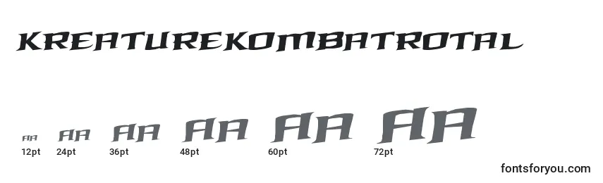 Размеры шрифта Kreaturekombatrotal