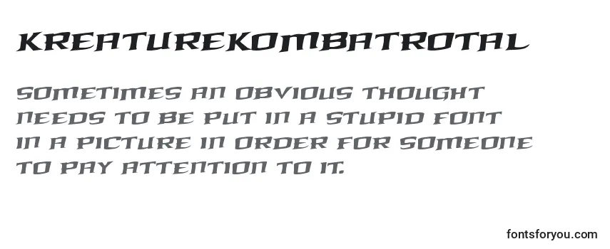 Review of the Kreaturekombatrotal Font