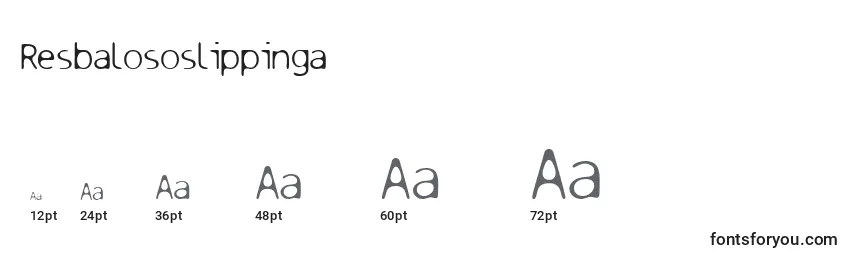 sizes of resbalososlippinga font, resbalososlippinga sizes