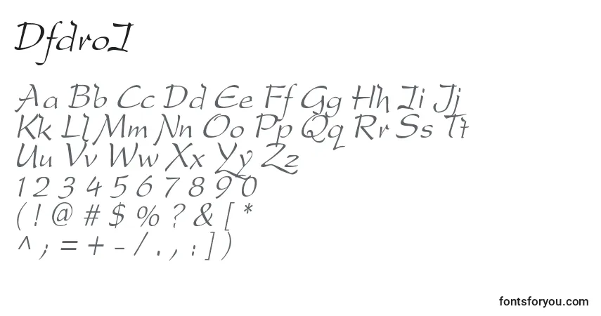 characters of dfdroi font, letter of dfdroi font, alphabet of  dfdroi font
