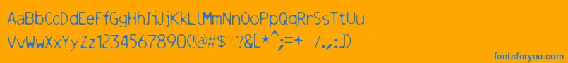 Resbalososlippinga Font – Blue Fonts on Orange Background