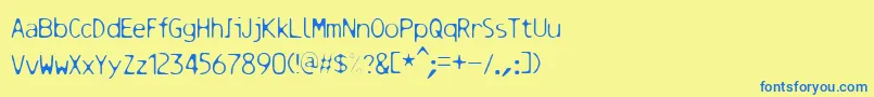 Resbalososlippinga Font – Blue Fonts on Yellow Background