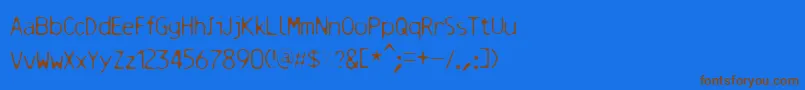 Resbalososlippinga Font – Brown Fonts on Blue Background