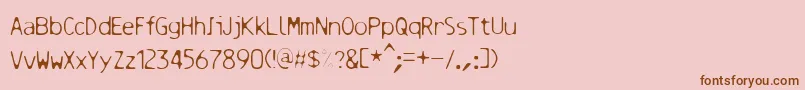 Resbalososlippinga Font – Brown Fonts on Pink Background