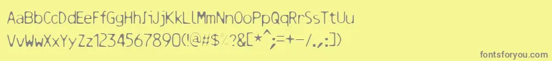 Resbalososlippinga-Schriftart – Graue Schriften auf gelbem Hintergrund