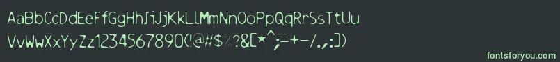 Resbalososlippinga Font – Green Fonts on Black Background
