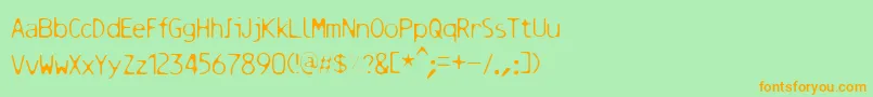 Resbalososlippinga Font – Orange Fonts on Green Background