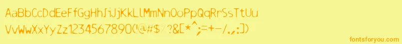 Resbalososlippinga Font – Orange Fonts on Yellow Background