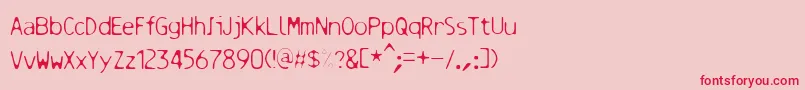 フォントResbalososlippinga – ピンクの背景に赤い文字