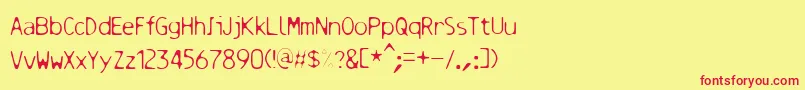 Resbalososlippinga Font – Red Fonts on Yellow Background