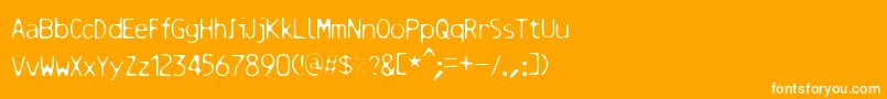 Шрифт Resbalososlippinga – белые шрифты на оранжевом фоне
