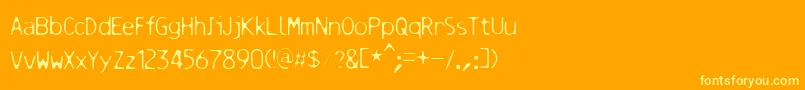 Resbalososlippinga Font – Yellow Fonts on Orange Background