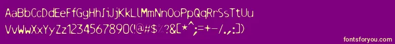 Шрифт Resbalososlippinga – жёлтые шрифты на фиолетовом фоне