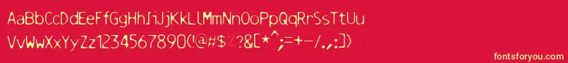 Шрифт Resbalososlippinga – жёлтые шрифты на красном фоне