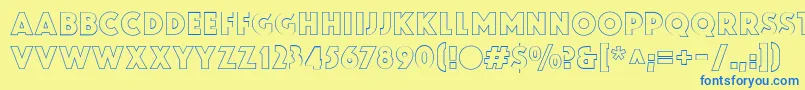 ZamenhofOutline-Schriftart – Blaue Schriften auf gelbem Hintergrund