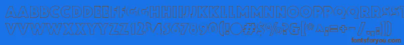 ZamenhofOutline Font – Brown Fonts on Blue Background