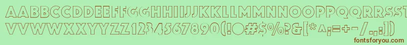 ZamenhofOutline Font – Brown Fonts on Green Background