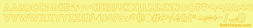 ZamenhofOutline Font – Orange Fonts on Yellow Background