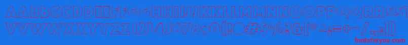 ZamenhofOutline Font – Red Fonts on Blue Background