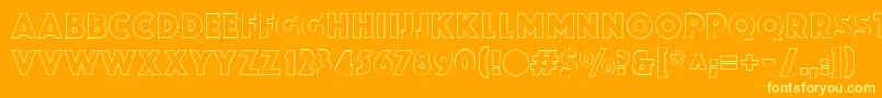 ZamenhofOutline-Schriftart – Gelbe Schriften auf orangefarbenem Hintergrund