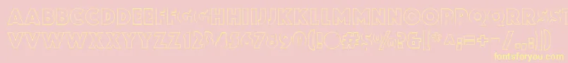 ZamenhofOutline-Schriftart – Gelbe Schriften auf rosa Hintergrund