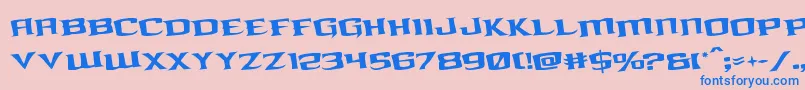 kreaturekombatrotate Font – Blue Fonts on Pink Background