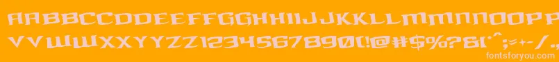 kreaturekombatrotate-Schriftart – Rosa Schriften auf orangefarbenem Hintergrund