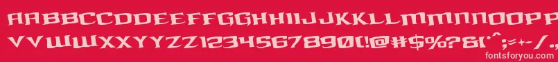 kreaturekombatrotate Font – Pink Fonts on Red Background