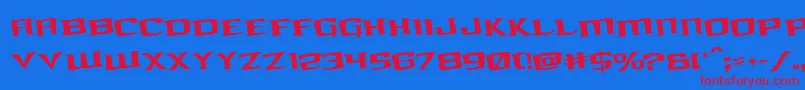 kreaturekombatrotate Font – Red Fonts on Blue Background