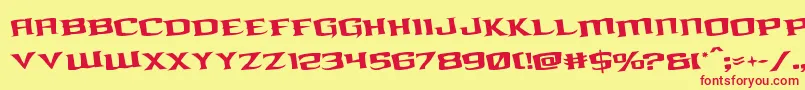 kreaturekombatrotate Font – Red Fonts on Yellow Background