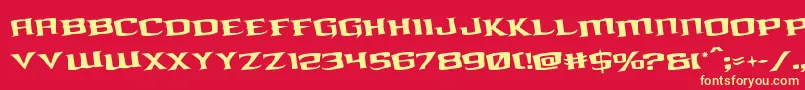 kreaturekombatrotate Font – Yellow Fonts on Red Background