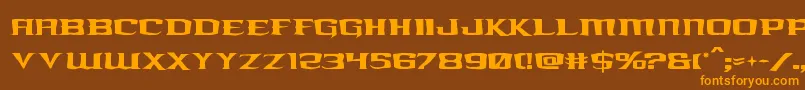 kreaturekombatrough-Schriftart – Orangefarbene Schriften auf braunem Hintergrund