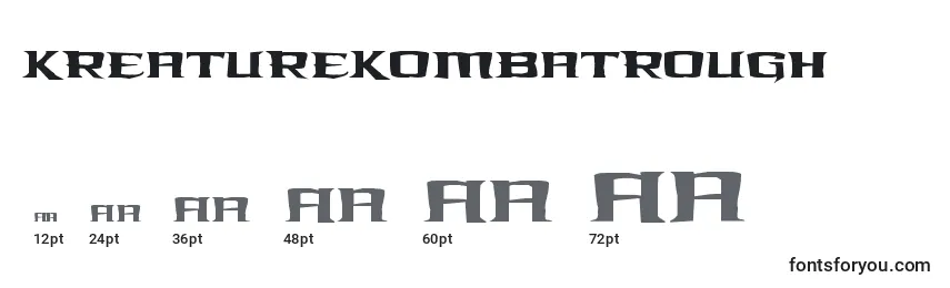 Размеры шрифта Kreaturekombatrough
