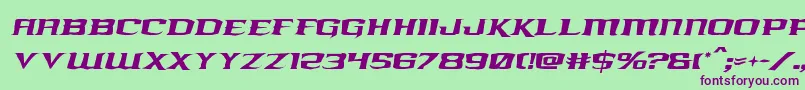 kreaturekombatroughital Font – Purple Fonts on Green Background