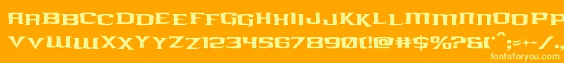 フォントkreaturekombatstag – オレンジの背景に黄色の文字