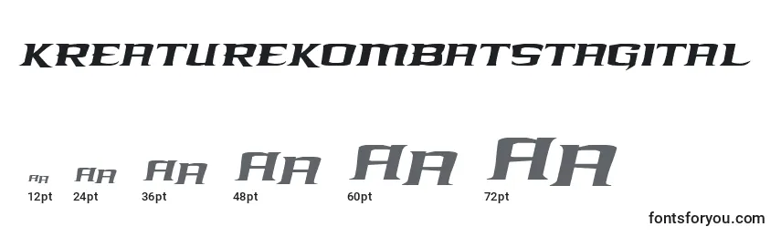 Размеры шрифта Kreaturekombatstagital