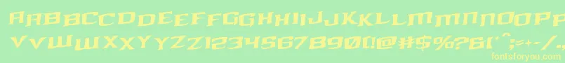 kreaturekombatstagrotal Font – Yellow Fonts on Green Background