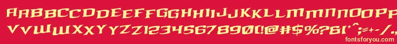 kreaturekombatstagrotal Font – Yellow Fonts on Red Background