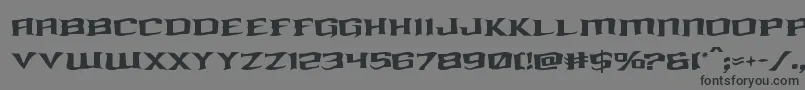 Шрифт kreaturekombatwarp – чёрные шрифты на сером фоне