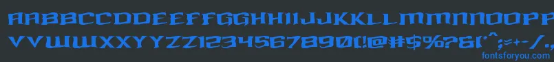 kreaturekombatwarp Font – Blue Fonts on Black Background