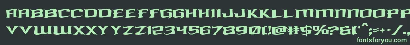 kreaturekombatwarp-fontti – vihreät fontit mustalla taustalla
