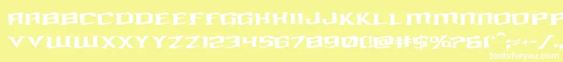 kreaturekombatwarp Font – White Fonts on Yellow Background