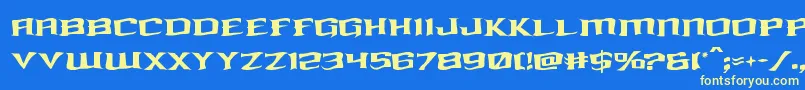 kreaturekombatwarp Font – Yellow Fonts on Blue Background